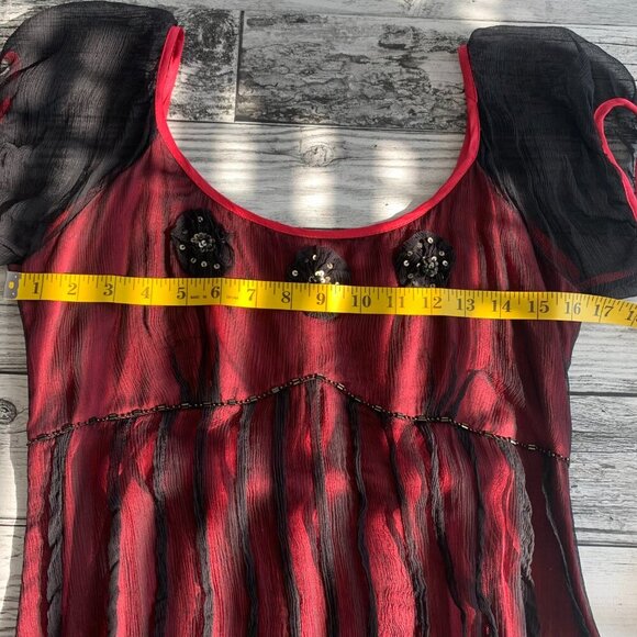 Maggie Walt Sheer 100% Silk Witchy Babydoll Dress - Picture 11 of 15